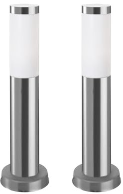 FORLIGHT Koral (2uds) Baliza Exterior para Jardín Resistente al Agua IP55. Poste de Luz para Sendero y Camino. Lámpara Bolardo de Acero Inoxidable 23W. Farolillo Moderno Zonas de Paso