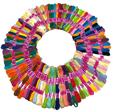 Kit de fils à broder avec 100 couleurs, fils de point de croix, idéal pour les débutants en broderie, comprend des fils à broder, plusieurs couleurs, 100 couleurs (kit 4)