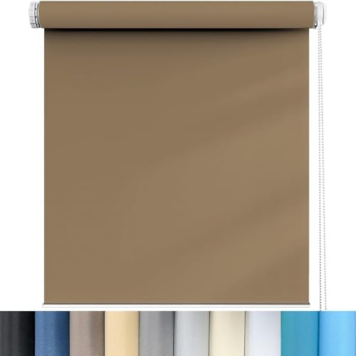 Verdunkelungsrollo Klemmfix ohne Bohren 30 x 90 cm Einfache Installation Easyfix, Fenster Verdunklungsstoff Flexibler Seitenzug Easyfix für Wohnzimmer, Schlafzimmer, Taupe