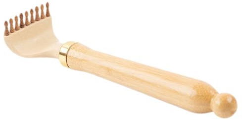 rascador de espalda de bambú masajeador de cuello peleón Rascador de aleación mango largo rascador de espalda eléctrico en caja agarrador de espalda rueda de desplazamiento