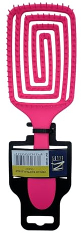 Cepillo para el pelo flexible rosa fucsia Zelos, desenredante sin tirones ni roturas, antibacteriano, masajea y exfolia el cuero cabelludo,
