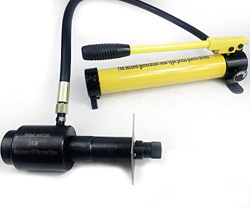 Hydraulic Hole Punch,Hydraulisch Blechlocher Lochstanze Manuell Hydraulikpumpe Set Im Koffer 8T Hydraulikpresse Profi Locheisen Hydraulik Werkzeuge Zylinder Im Hydraulisch Locher Set 22-60Mm
