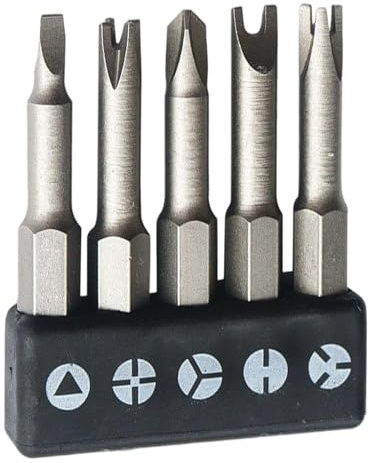 Generisch Schraubendreher-Bit-Set – 5 spezielle Bits, U-förmig, Y-Dreieck, Innenkreuz, Drei-Punkt, stabiles Bohrer-Zubehör, Heimgebrauch