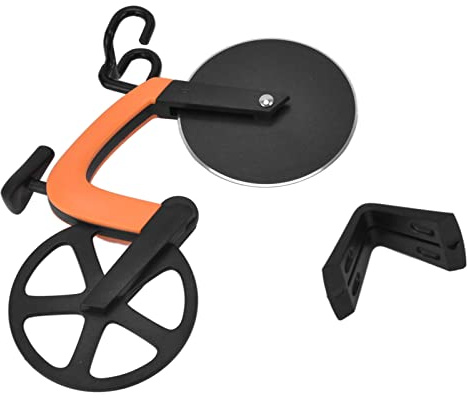 Lybunair Fahrrad Pizzaschneider mit Scharfem Schneiderad, Motorrad Pizzaschneider, Edelstahl Kunststoff Pizzaroller, Pizzarad, Pizzamesser, Doppel Pizza Cutter für Party Pizza