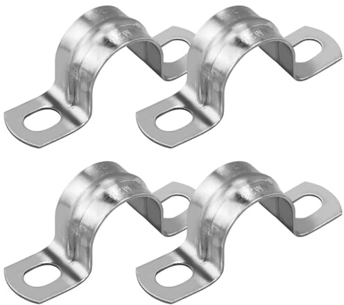 M25 Stainless Steel Rigid Pipe Strap, Pipe Strap Clamp Ø 1 Inch, Heavy Duty Metal U Bracket with 2 Holes - Stainless Steel Conduit Clamps - Pipe Mounting Brackets | Ø 25 mm | 4 Pcs