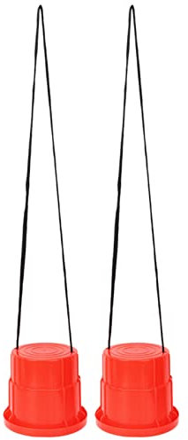 Zhangpu 1 Paar Stelzenschuhe, Balance-Trittsteine ​​aus Kunststoff, Interaktives Laufspielzeug, Laufstelzen, Balance-Eimer, Spielzeug mit Verstellbarem Seil (Rot)