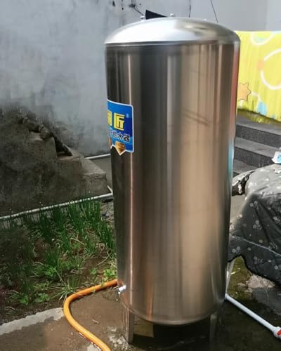 Ausdehnungsgefäß Heizung Druckwasserbehälter Aus Edelstahl, Notwasserspeicherständer für Privathaushalte, Sprinklerbrunnen-Wassertank mit Komplettem Installationssatz(95x40cm(100L/26.4gal))