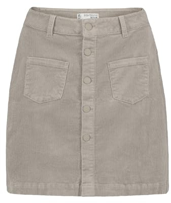 Eight2nine - Falda de pana para mujer, con botones y bolsillos delanteros, cómoda y clásica, marrón arena, XL