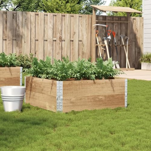 Sufrk Jardinera de Madera Jardinera Madera Exterior macetero Exterior jardineras de Madera Maciza de Pino 100x100 cm - 3295399