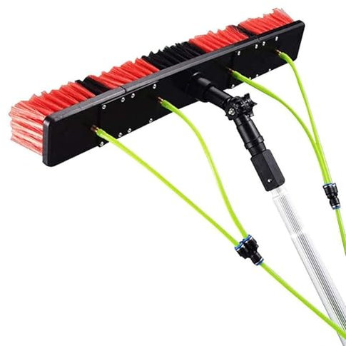 Pértiga limpiacristales, limpiador fotovoltaico Pértiga limpiacristales Suministro de agua Cepillo telescópico Limpiador retráctil Limpieza de tejados de invernaderos Paneles fotovoltaicos y solares E
