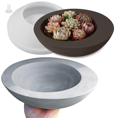 Wehous Große runde Behälterform, Silikon, unregelmäßige Schale, Aufbewahrung, Harz, Betonformen, Kerzenhalter, Sukkulenten, Schmuck, Schmuck, Tablett, Teller, DIY, Epoxidharz, Gießen, Gips, Zement