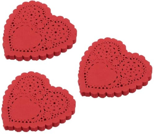 Cabilock 3 Sätze Liebeskuchen-basispapiermatte Heimdekoration Entfernerkolben Flauschiger Tierschwanz Geschwollen Streamer- Kopf Kette Rosa Ballettröckchen Würfel Rot 100 Stück * 3