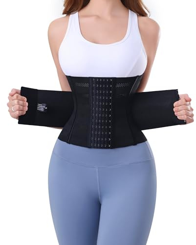PQWEUU Svettbälte Slimmande Korsett Platt Mage Mantel Sport Slimmande Bälte Midja Magtränare för Män och Kvinnor (Svart, XXL)