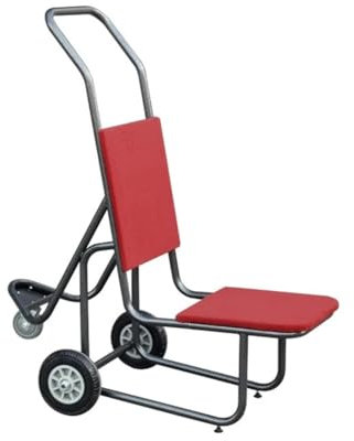 Chariot de chaise empilable robuste – Solution de transport et de rangement facile pour chaises de banquet à 3 roues (Rosso)