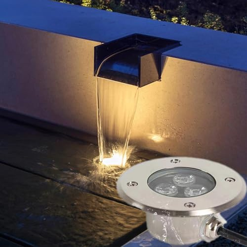GUODDM Luz Subacuática Empotrada - Luz LED De Fuente Con Anillo, Luces De Suelo Ultrafinas De 3 W(Yellow,12v)