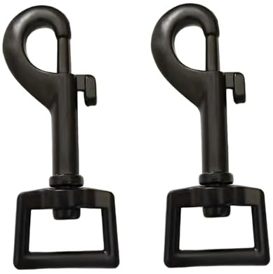 2er-Pack Karabinerhaken mit Drehgelenk für Hundeleinen – Edelstahl-Schraubkarabiner, 360° drehbar, robust & korrosionsbeständig, 75 mm (schwarz) – Ideal für Halsbänder, Schlüsselbund & Outdoor