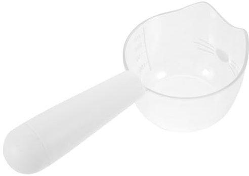 EXHUMKY Cuchara Dosificadora con Medidor Digital y Clip para Alimentos De Perros y Gatos Plástico Transparente con Escala Herramienta Práctica y Antideslizante para Alimentar y Guardar Com