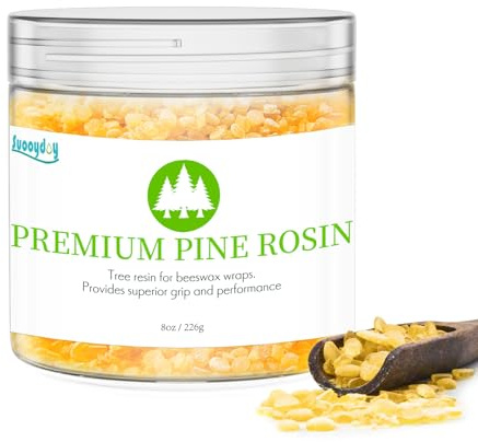 Suooydoy 8oz Pine Rosin Natural Pine Resin for Beeswax Wraps Food Grade Good Grip and Performance Ideal for Musicians Athletes Dancers and DIY Projects