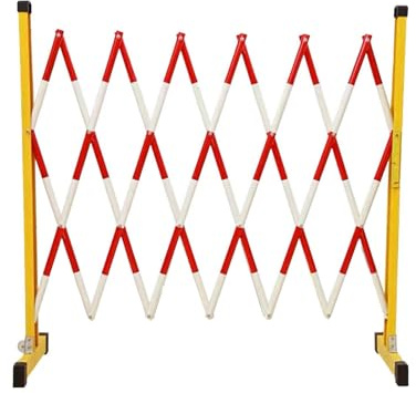 Steel Expandable Safety Gate,11.4FT Retractable Fence with Wheels,Folding Power Insulation Fence for Traffic Construction Event Management(Red,800cm/26.2FT)
