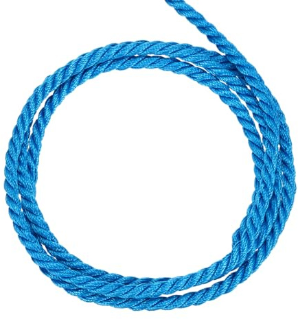 QUARKZMAN Corda Intrecciata in Poliestere 15m, 4mm 3 Strati Cordino Decorativo Ritorto Flessibile Brillante per Tenda Artigianato Regalo Borsa Decorazioni Natalizie, Azzurro Cielo - 16ft