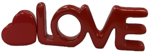 Threehoney 2 Sets Valentine's Day Decorations Red Heart Love Tiered Tray Decor Resin Valentine's Day Decor for Home Office Table Shelf Mantel Fireplace Windowsill Party
