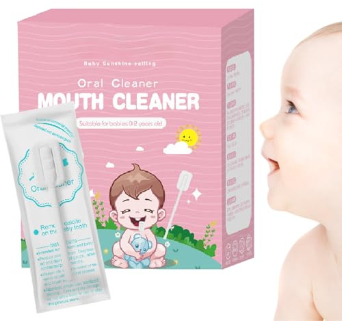 Zungenreiniger - Skim Gaze Zahnfleisch Reiniger, Flexible Zahnbürstengerät, Hygienischer Tupfer, Weicher Baumwollkopf Sanfte Pflege, Mund Zähne Starter, Weißer Stick für Reisen