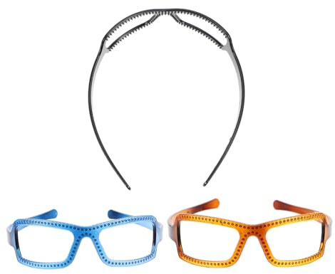 Toyvian Lot de 3 Bandeaux pour Cheveux Femme Décorés D'un Design Lunettes en PC Chic et Élégant pour Usage Cosmétique et Lavage Visage