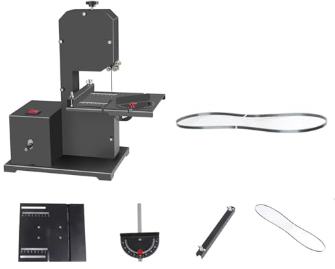 TARSHYRY Mini Scie à Ruban, 800 W, 1 750 Tr/min, Scie à Ruban de Table avec Plateau Réglable de 0 à 45 Degrés pour le Travail du Bois, la Coupe du Métal (2)