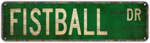 Metal Sign FISTBALL DR Vintage Signs Retro Tin Signs Art Plaque Aluminum Sign for Bedroom Kitchen Garden Wall Bar Club Coffee Hanging Sign Home Decor 4x16