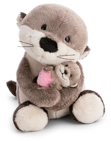 NICI Gosedjur, Utter 20 cm med unge 6 cm, brun, mjukisdjur av mjuk plysch, gulligt gosedjur, för mys och lek, för barn och vuxna, bra presentidé - 62844