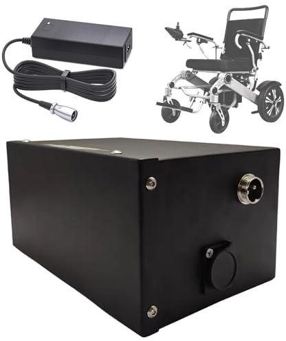 SSCYHT Batería Litio 24 V y 13 Ah Batería Silla Ruedas 30 Ah 6,6 Ah y 40 Ah Baterías Iones Litio 8 Ah Baterías Repuesto con Cargador y Puerto GX20 para Motores 150 W a 1500 W,24v60ah