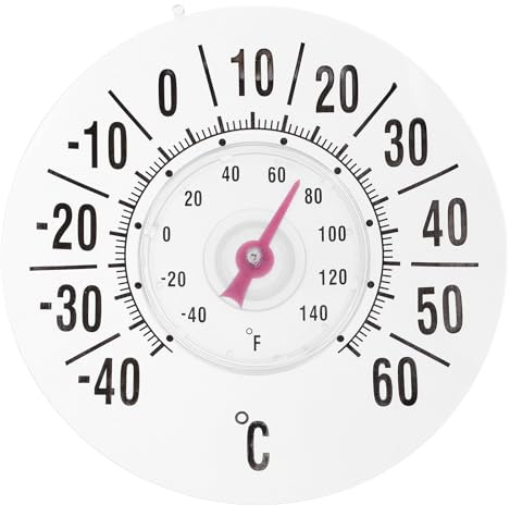 PLAFOPE Window Thermometer with Dial and Suction Cup Accurate Indoor Outdoor Temperature Gauge for Home Greenhouse Patio Read Temperature Measurement Tool