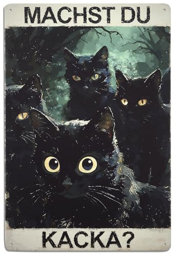 XIAONIU Katze Metallschild, bilder badezimmer, katzen deko, Blechschild | Wohnzimmer Retro Wohnzimmer Retro Bild Badezimmer , Wanddeko Schilder Lustige Geschenke Vintage Badezimmerdeko 30x20cm