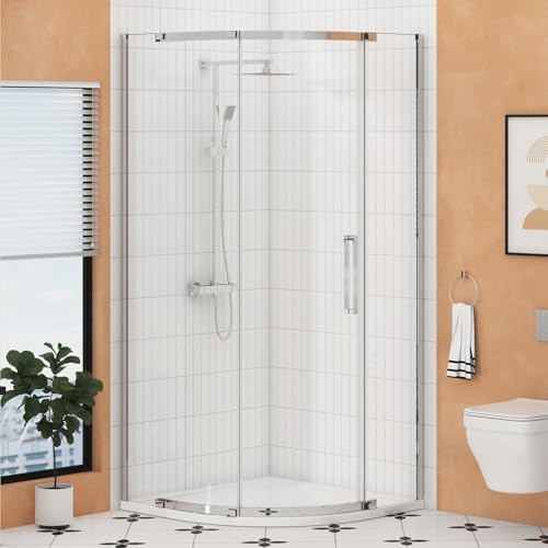 Chelsea 900 x 900mm Single Door Quadrant Shower Enclosure Walk in Corner Cubicle Screen 8mm Easy Clean Glass, 1950mm Tall