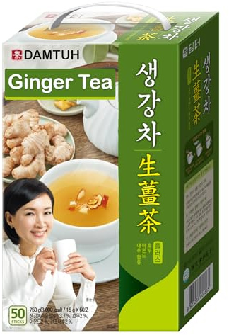 Damtuh Korean Traditional Ginger Tea Plus, Ginger Powder, 15g x 50 Sticks