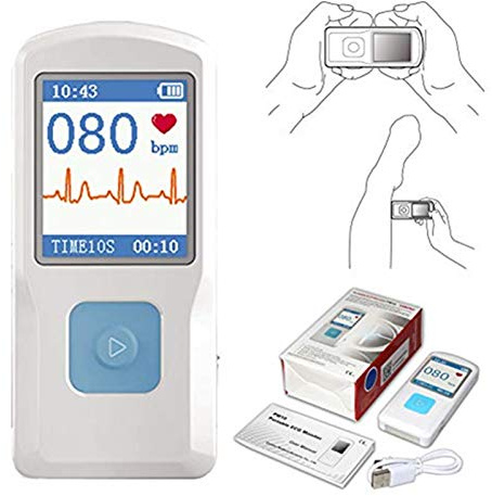 CONTEC Portable ECG/EKG Monitor PC Software Electrocardiogram Bluetooth Heart Rate Beat LCD Monitor PM10