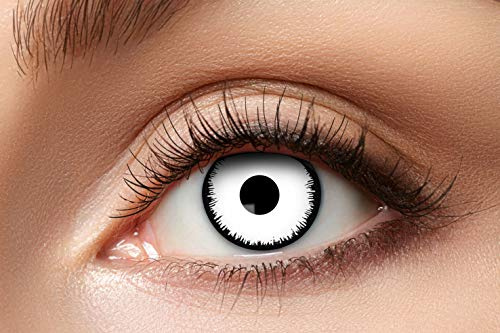 Eyecatcher 84080441-952 - Farbige Kontaktlinsen, 1 Paar, für 12 Monate, Weiß, Karneval, Fasching, Halloween
