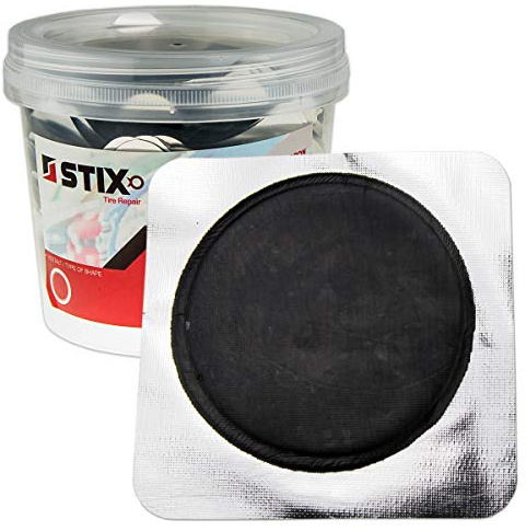 Stix Däckreparationslappar 75 mm, 50-pack, för Vulkanisering | 50 stycken högkvalitativa gummilappar för professionell däckreparation och vulkanisering.