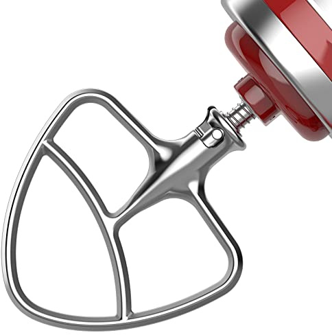 Stainless Steel Beaters for KitchenAid Stand Mixer, 4.5-5Qt Tilt-Head Paddle Attachment for Kitchenaid Mixer, Polished Flat Beater for KitchenAid-Dishwasher Safe by HOZODO