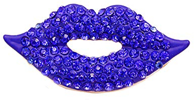 Anstecknadeln und Broschen in verschiedenen Variationen (Lippen-Blau)