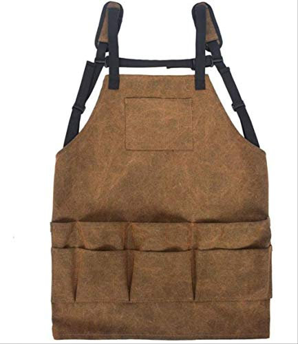 Grembiule per Utensili con Grembiule da Lavoro a 11 Tasche per Uomo e Donna, Resistente, Impermeabile Adatto per Cucina, Giardino, Saldatura, Tela 65 * 66 cm