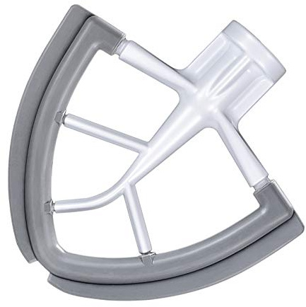 Flex Edge Beater for KitchenAid 4.5/5 QT Tilt Head Stand Mixer, Double Silicone Edge, Perfect 4.5/5 Quart Tilt Head Stand Mixer Attachment, White