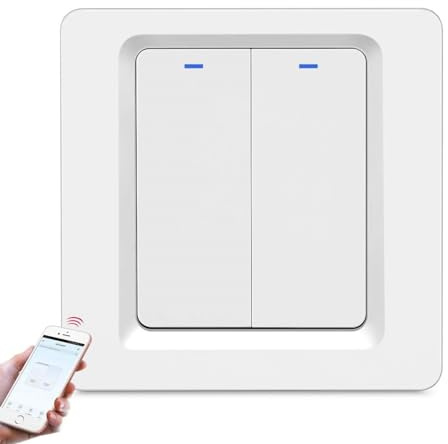 INF Interruptor inteligente, interruptor de luz WiFi, interruptor WiFi, interruptor inalámbrico, 2 pines, control de voz, control remoto, temporizador, hogar inteligente