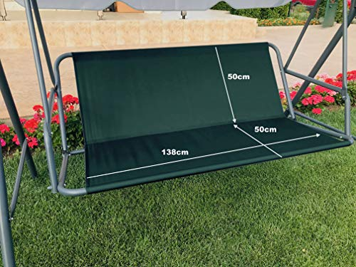 PETELA Ersättningssätesskydd för hollywoodgunga, överdrag för trädgårdsstol, utomhus, 138 x 50 x 50 cm, grön