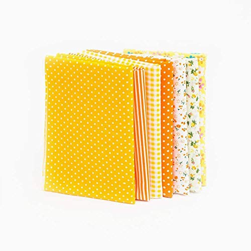 Yeeyf 7 piezas (50 x 50 cm) varios patrones patchwork tela multicolor artesanía impresa material de algodón mezclado cuadrados paquetes acolchado tela de algodón costura DIY set
