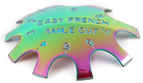 French Smile Line Maniküre Kantenschneider Manicure Edge Trimmer Nagelkunst Schablone Cutter, French Nail Guide Werkzeuge Edelstahl, für DIY, Salon, Nagelanfänger