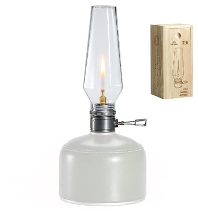 CAMPINGMOON Camping Gas Lantern with Wooden Lantern Case T-1