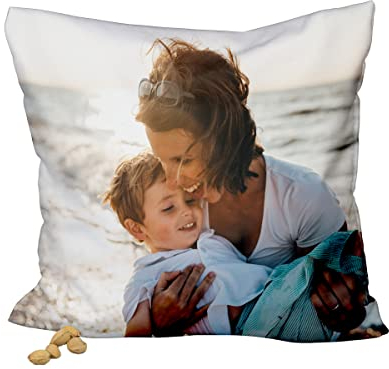 ORWO personalisiertes Kirschkernkissen mit Namen | 20 x 20 cm | Wärmekissen mit Foto | Made in Germany | weiches Satingewebe | beidseitig bedruckt | Mikrowelle | hautfreundlich (Foto)