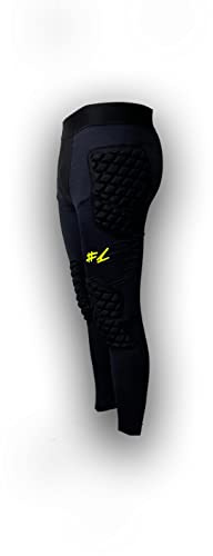 #1 Hashtag One Lange Torwarthose Herren für Torhüter, Torwart Kompressionshose gepolstert mit Hüftschutz & Knieschutz Gr. XXS-XL (M)