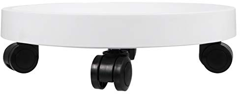 DOITOOL Blumentopf Gefäßroller Pflanzenroller Pflanzenuntersetzer Rollen Weiß 32cm Pflanzentopf Rollen Pflanzgefäß Untersetzer Pflanzerständer Transporthilfen Garten Zuhause Büro